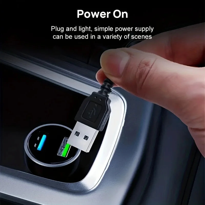 Car Interior Light LED Strip 5M USB Car Decoration Ambient Lamp Car Interior Led Decorative Lamp EL Wiring Neon Strip Universal