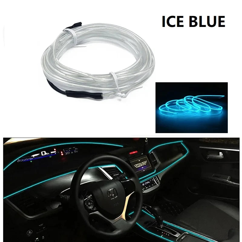 Car Interior Light LED Strip 5M USB Car Decoration Ambient Lamp Car Interior Led Decorative Lamp EL Wiring Neon Strip Universal